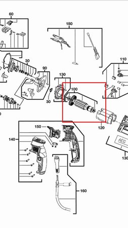 Ротор (якорь) в сборе 000719002 для ремонта ударной дрели AEG SB202E