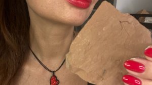 ASMR crunch red clay_Глина красная "Сердце"и вкусный мелок
