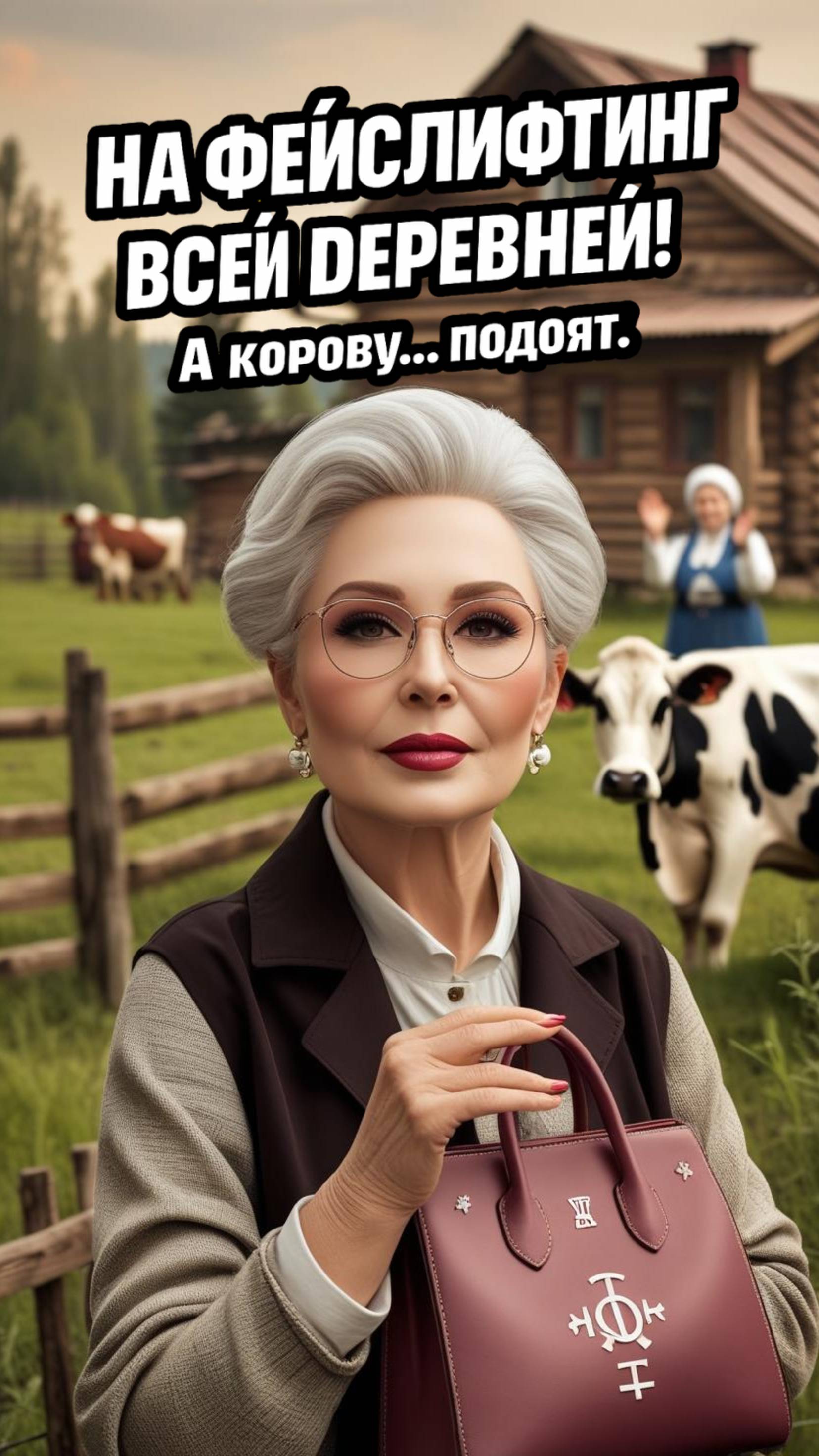 Невероятная история бабушки и её коровы #юмор #интервью #фейслифтинг