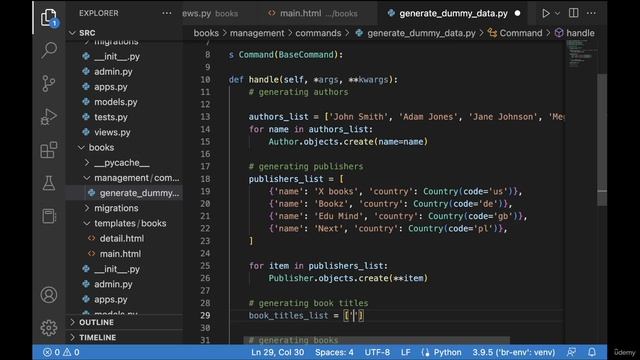 001 Dummy data generation with custom management commands