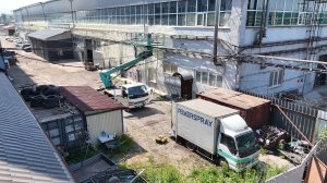 Утепляем стены пром здания пеной Реверспрей