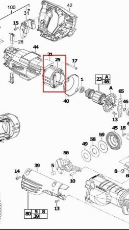 Оригинальный Статор 18320300 для ремонта  сабельной пилы Milwaukee SSD 1100 X