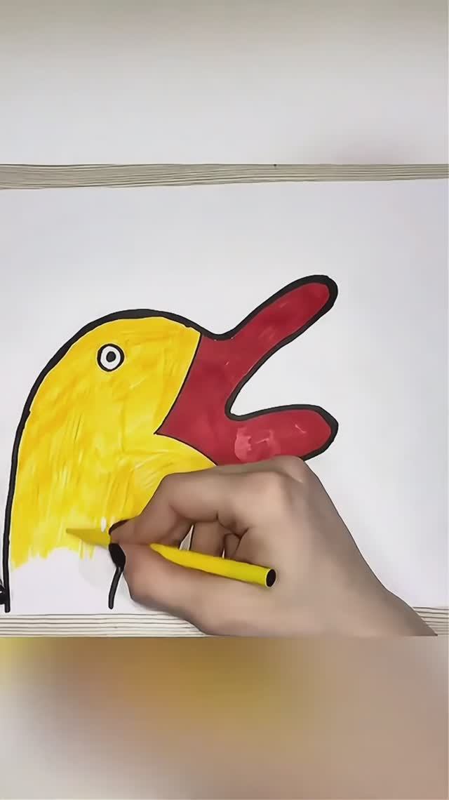 Как нарисовать гуся по руке — простое рисование для детей смотреть онлайн