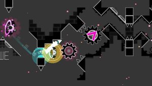 Peach Vomit layout by cherryteam.Geometry dash.