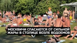 Москвичи спасаются от сильной жары в столице возле водоемов