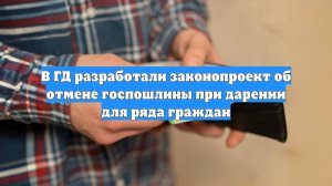 В ГД разработали законопроект об отмене госпошлины при дарении для ряда граждан