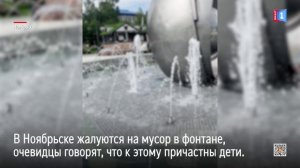 В Ноябрьске жалуются на мусор в фонтане