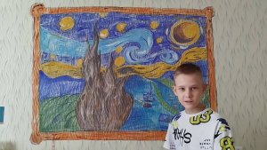 Как нарисовать картину Ван Гога "Звездная ночь"