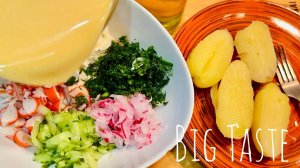 Крабовая окрошка в летний зной. #окрошка #окрошканаквасе #холодный