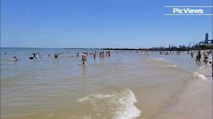 Ейск Центральный пляж сегодня 11 июля 2025. Море и погода в Ейске сейчас. Краснодарский край