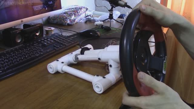 Ардуино руль самодельный игровой 900 градусов из сантеха, пластиковых труб, гонки с Arduino micro смотреть онлайн