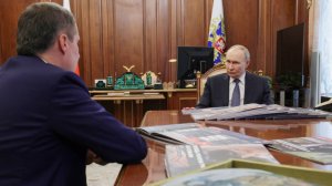Губернатор Гладков передал Путину картину, написанную на фрагменте ракеты ПВО