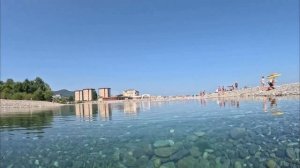Сочи Лазаревское пляж Багратион и Салют, река Псезуапсе сегодня 11 июля 2025. Погода сейчас, море