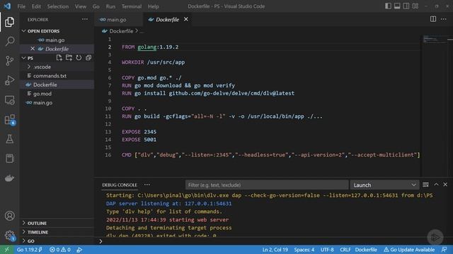 15. Demo - Remote Debugging with Delve