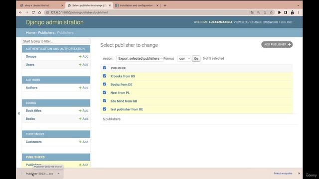 002 Exporting the Publisher data