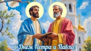 С днём Петра и Павла. Петр и Павел час убавил. Музыкальная открытка поздравление.