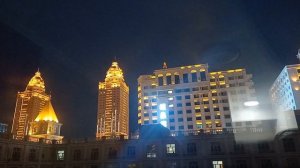 Вечерняя подсветка зданий в Манчжурии Китай, Манчжурия 2025