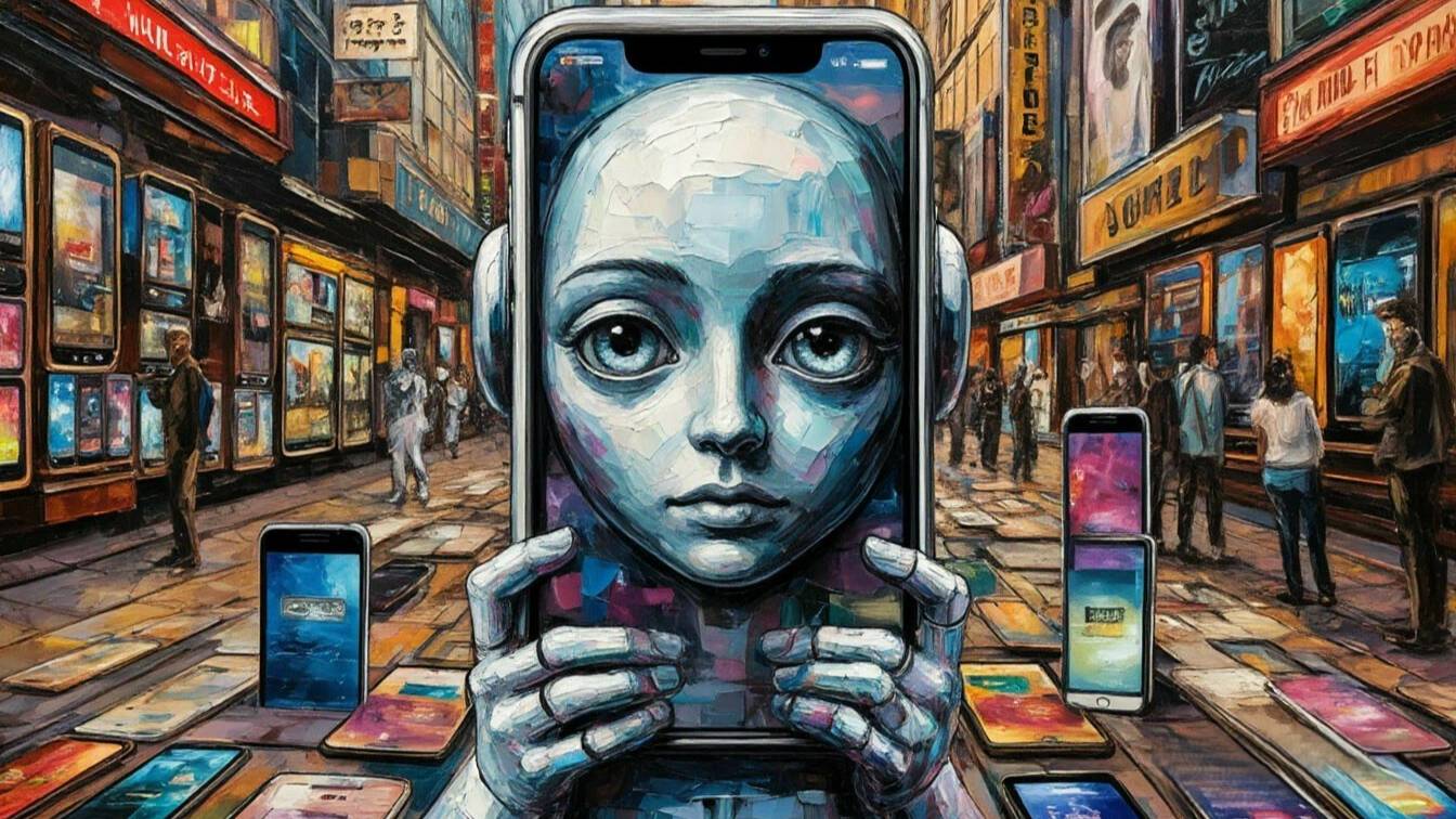 Смартфон Смартфонович Смартфонов. Слова и мелодия Sergio Constantini. Исполняет и рисует нейросеть.