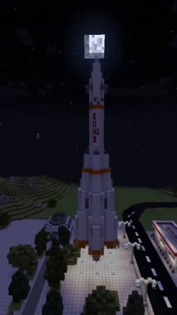 launching a rocket into space #shorts #minecraftshorts  #rocket #space