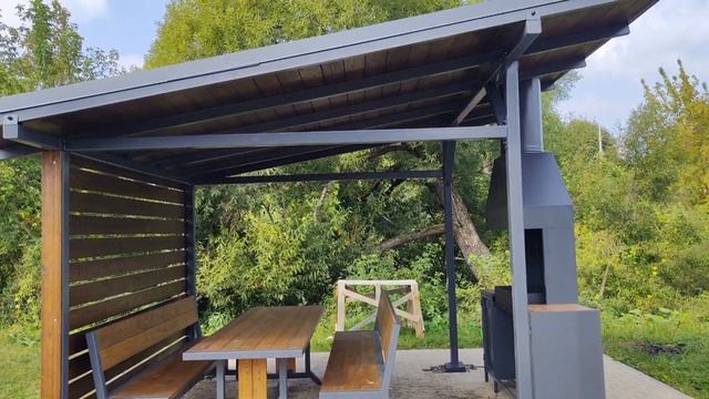 Зона отдыха из четырех беседок с мангальным комплексом от компании Bbq-zone69.ru