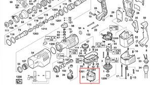Оригинальный статор 18340300 для ремонта перфораторов Milwaukee PH 40 SQ / PH 40 HQ