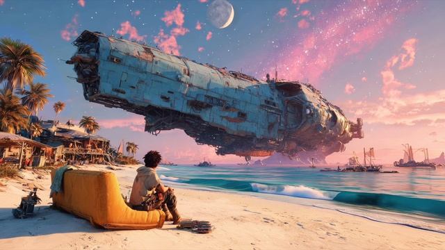 Albatross Chill Sci Fi Ambient Music☀️🎧 for a Relaxing Hopepunk Evening (Binaural Beats 3Hz)