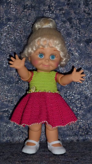 Авторский вязаный наряд для кукол Galoob Baby Face (34 см)