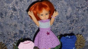 💖Авторские вязаные наряды для кукол Паола Рейна мини 21 см (Doll dress for Paola Reina mini 21 sm)