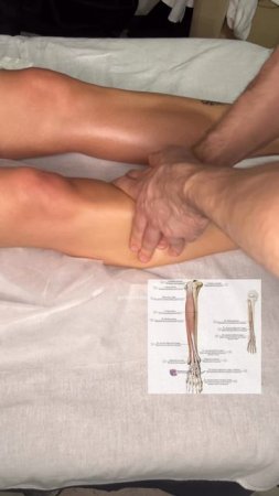Массаж передне части голени