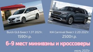 Авто на левом руле на заказ из Китая и Ю.Кореи. Минивэны, кроссоверы 6+ мест. Июль 2025г.