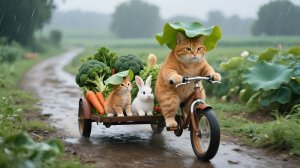 😸 Котенок и Мама-Кошка спасают брошенного кролика 🐇 который снова чувствует материнскую любовь💕