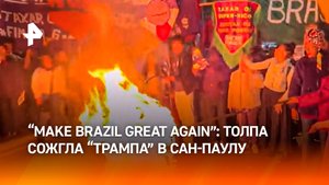 "Трампа" поджарили на костре в бразильском Сан-Паулу