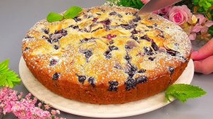 Чудо-пирог с творожной начинкой и ягодами!