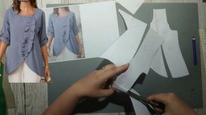 Моделирование. Листик в блузе. Выкройка № 1762.