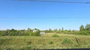 Вид из окна поезда - Река Проня. Природа Рязанской области