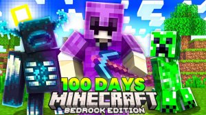 Я выжил 100 дней в BEDROCK EDITION