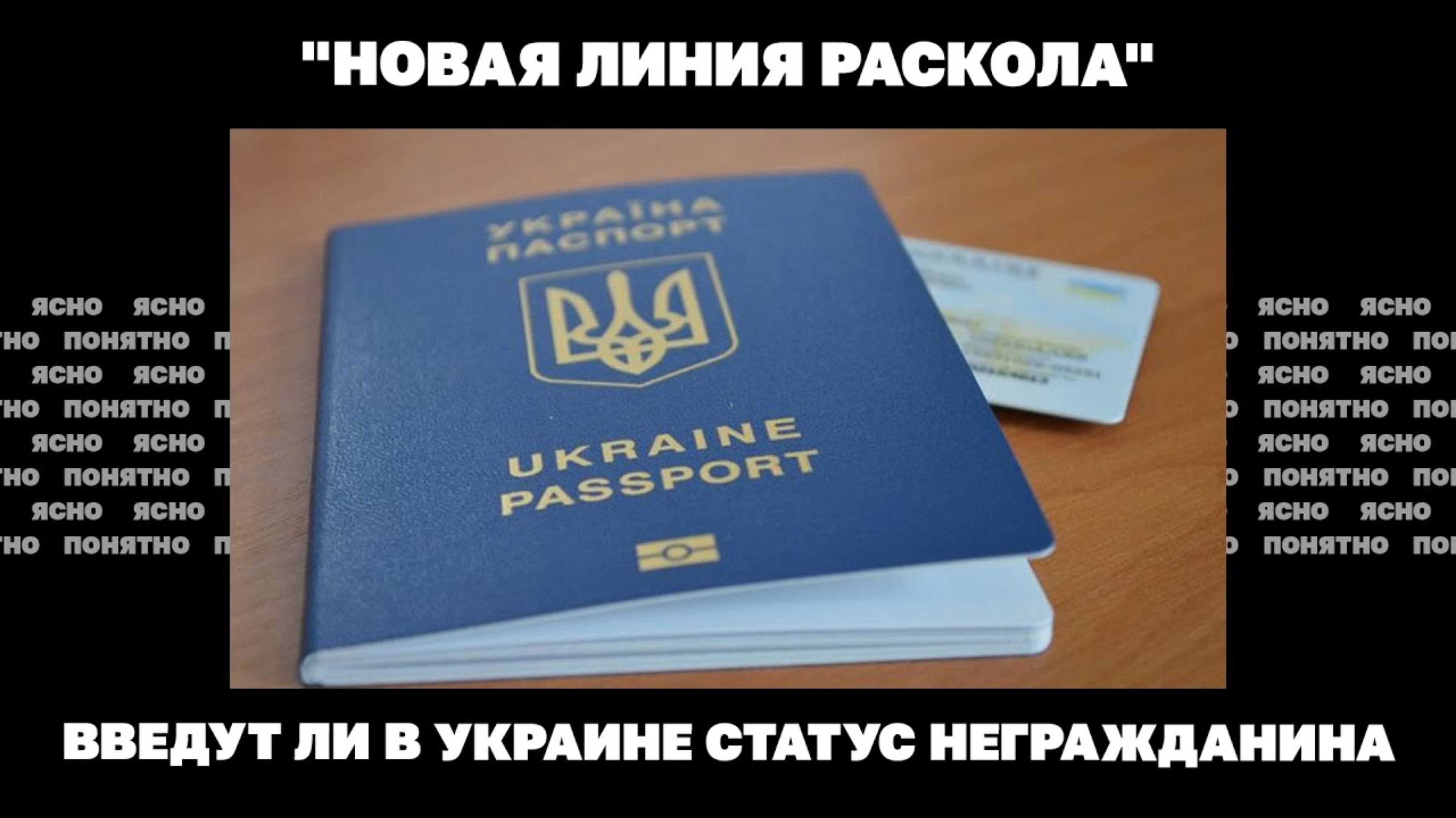 "Новая линия раскола". Введут ли в Украине статус негражданина