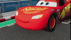 Мультики для малышей про машинки, МОЛНИЯ МОКВИН И ЕГО ДРУЗЬЯ прыгают и врезаются.