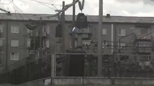 Обрыв провода на электроподстанции Улан-Удэ. Бурвод. 08.05.17