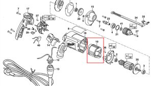 Оригинальный Статор 18042200 для ремонта дрели Milwaukee HDE 6 RQ