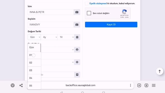 Регистрация в личном кабинете Xaura Global