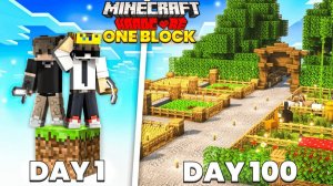 Мы выжили 100 ДНЕЙ на ОДНОМ БЛОКЕ в MINECRAFT HARDCORE