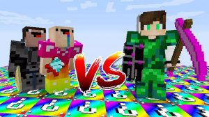 НУБЫ ПРОТИВ ПРО В MINECRAFT! ЛАКИ БЛОКИ, РАДУЖНАЯ БИТВА И ЭПИЧНОЕ СРАЖЕНИЕ НА ОСТРОВАХ!