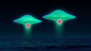 НЛО в группе над чёрным морем. Парк Фрунзе. Евпатория - полуостров Крым.