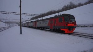 Электропоезд ЭД9М-0034. Предновогодний винегрет.