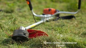 Покос травы триммером Carver.