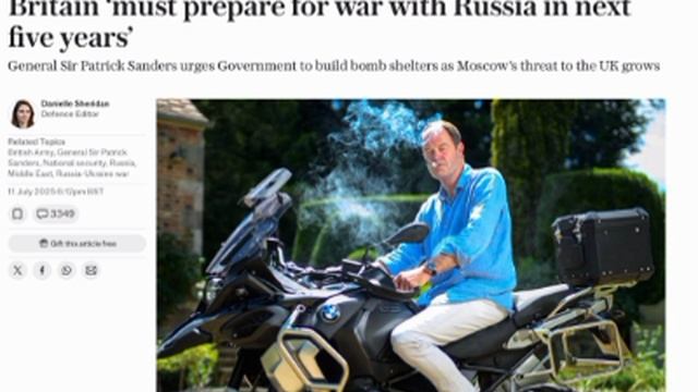 ‼️🇷🇺🇬🇧 Экс-глава Генштаба Британии призывает строить бомбоубежища и готовиться к войне с Россией
