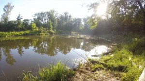 Рыбалка на маховую удочку на живописном озере