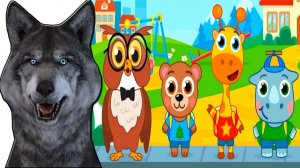 Детский сад для животных ГОВОРЯЩИЙ ВОЛК играет ВИДЕО для ДЕТЕЙ #06