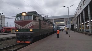 Поезд № 52 Брест — Санкт-Петербург отправляется из Минска, март 2025 г.